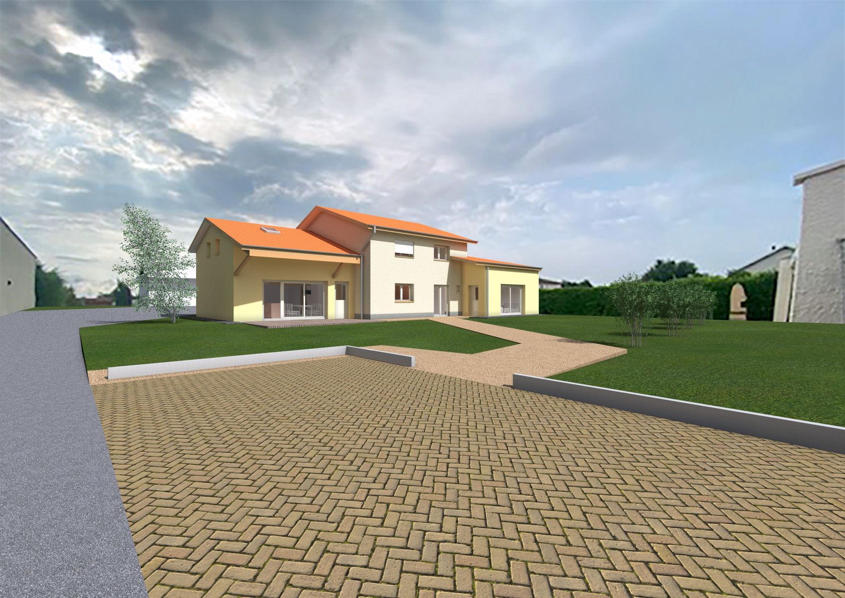 Construction d’une maison en ossature bois à Mions (69)