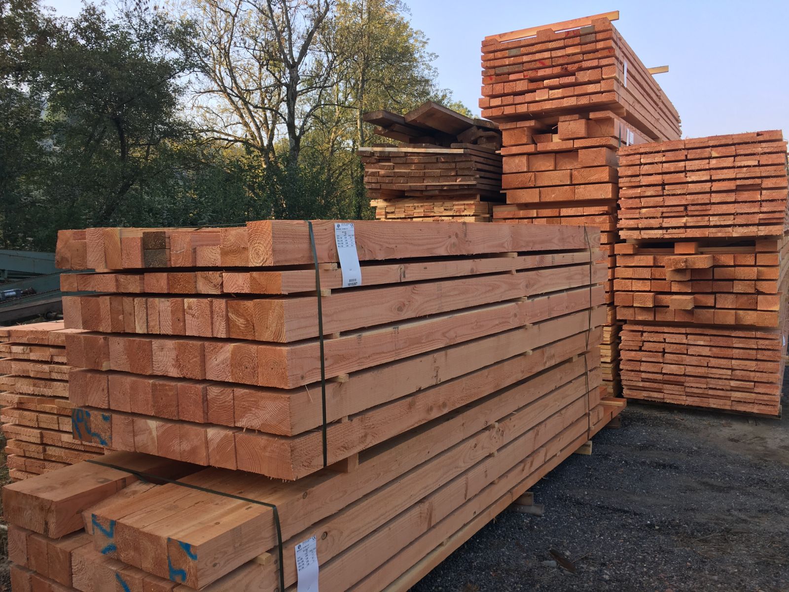 Pièces de bois sciées